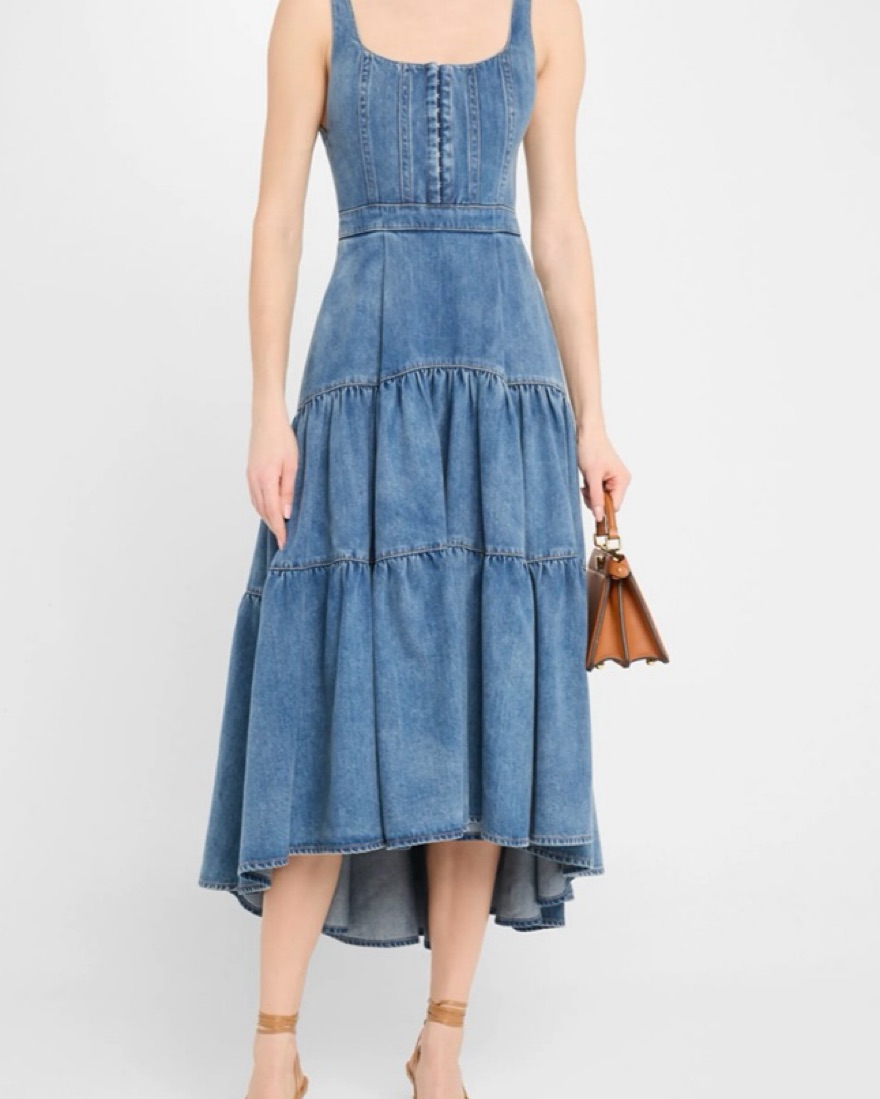 ワンピース Alice + Olivia denim Midi Dress Alice + Olivia Denim Midi Dress | Pickle