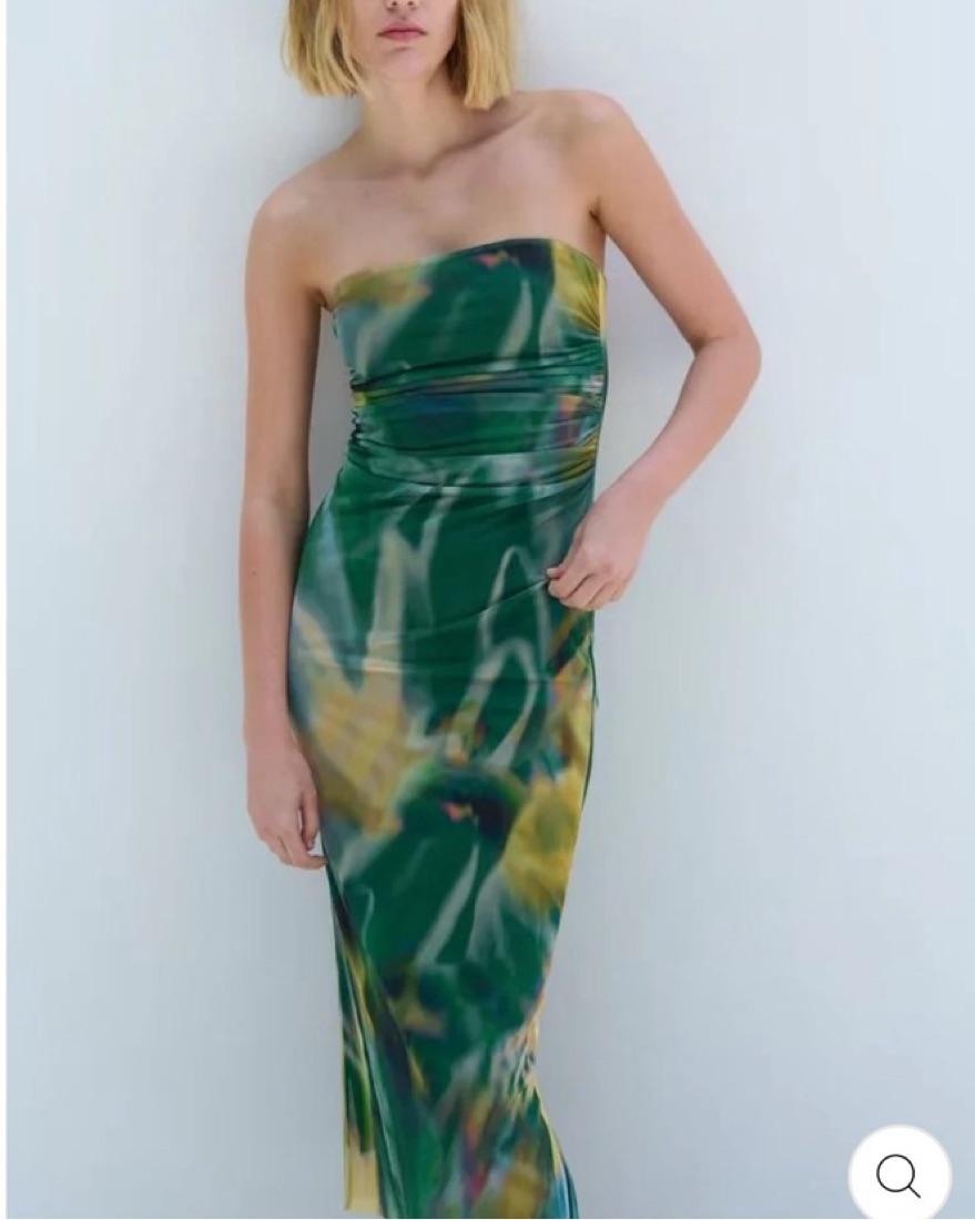 Zara Green Mesh Tube Dress | Pickle