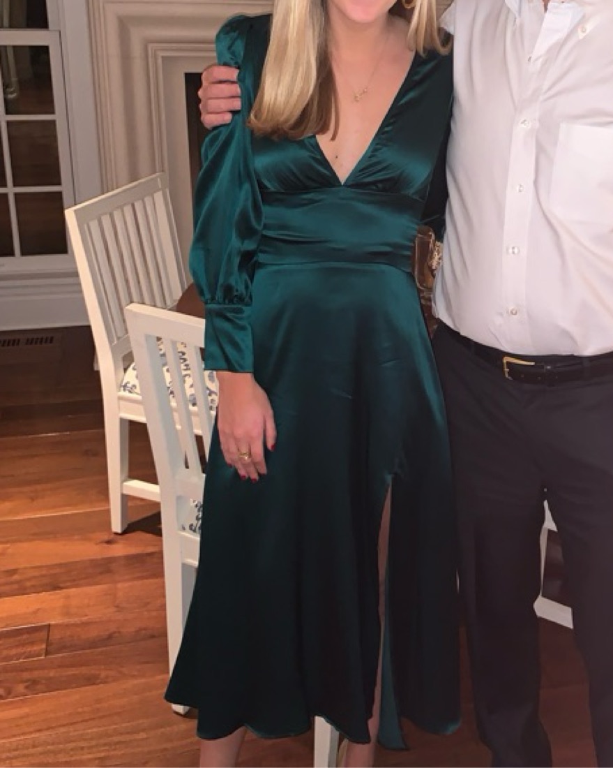 green silk midi dress Palasha Midi Dress in Satin Lime Green