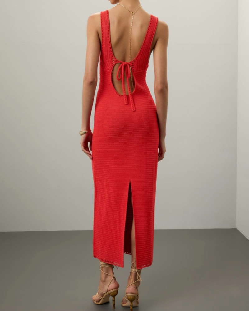 Ronny Kobo x RTR Crochet Dress by Ronny Kobo - Pickle
