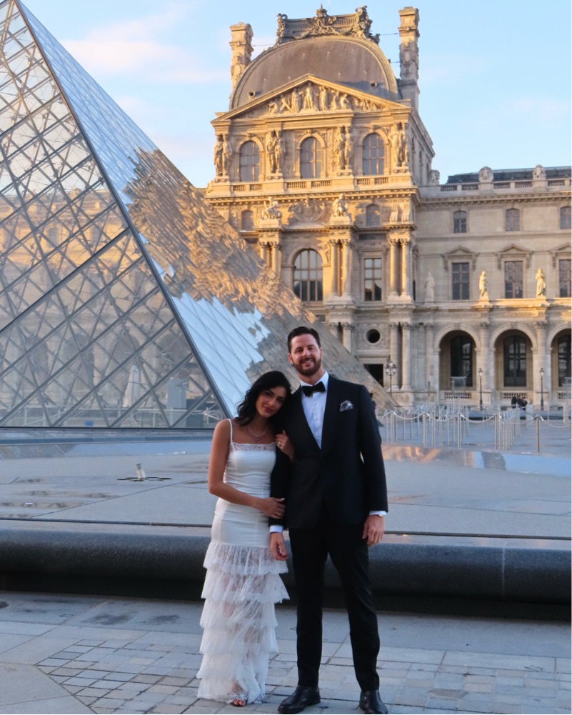 Elegant Lace-Tiered White Gown by MAJORELLE - Pickle