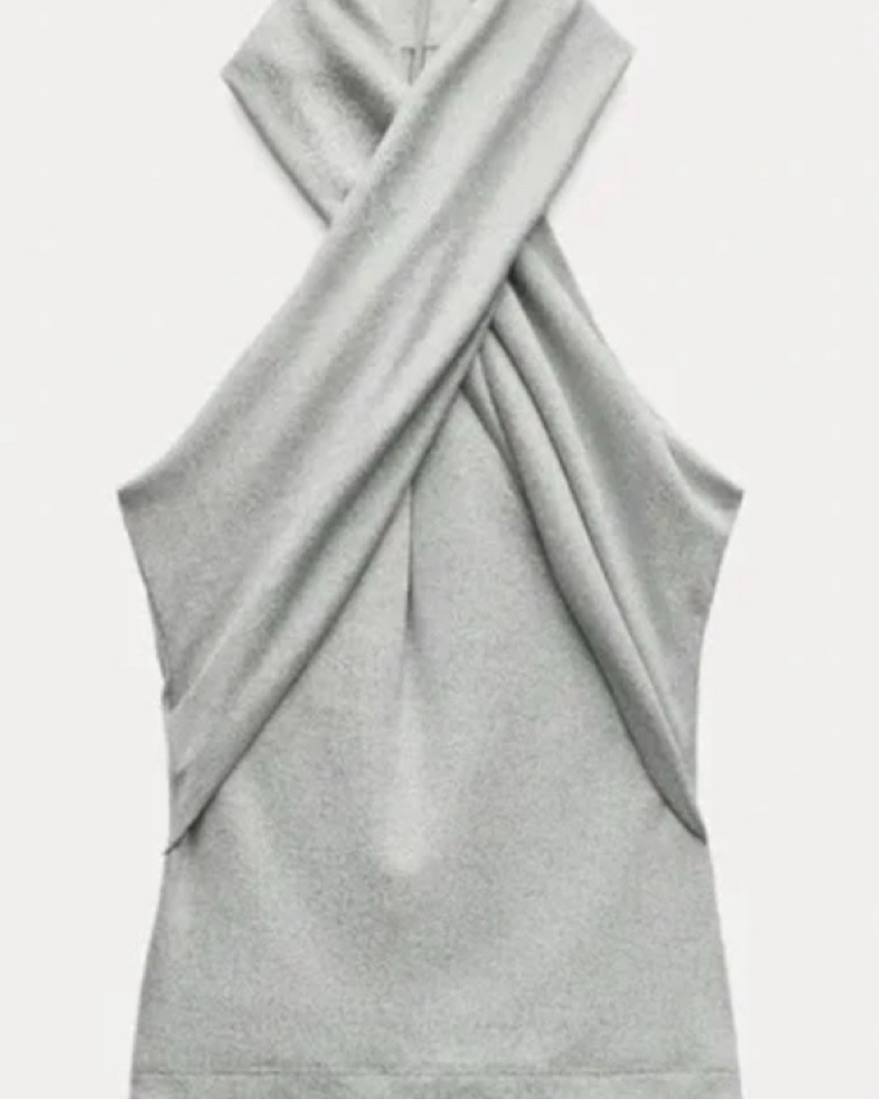 Zara Metallic Halterneck Top | Pickle