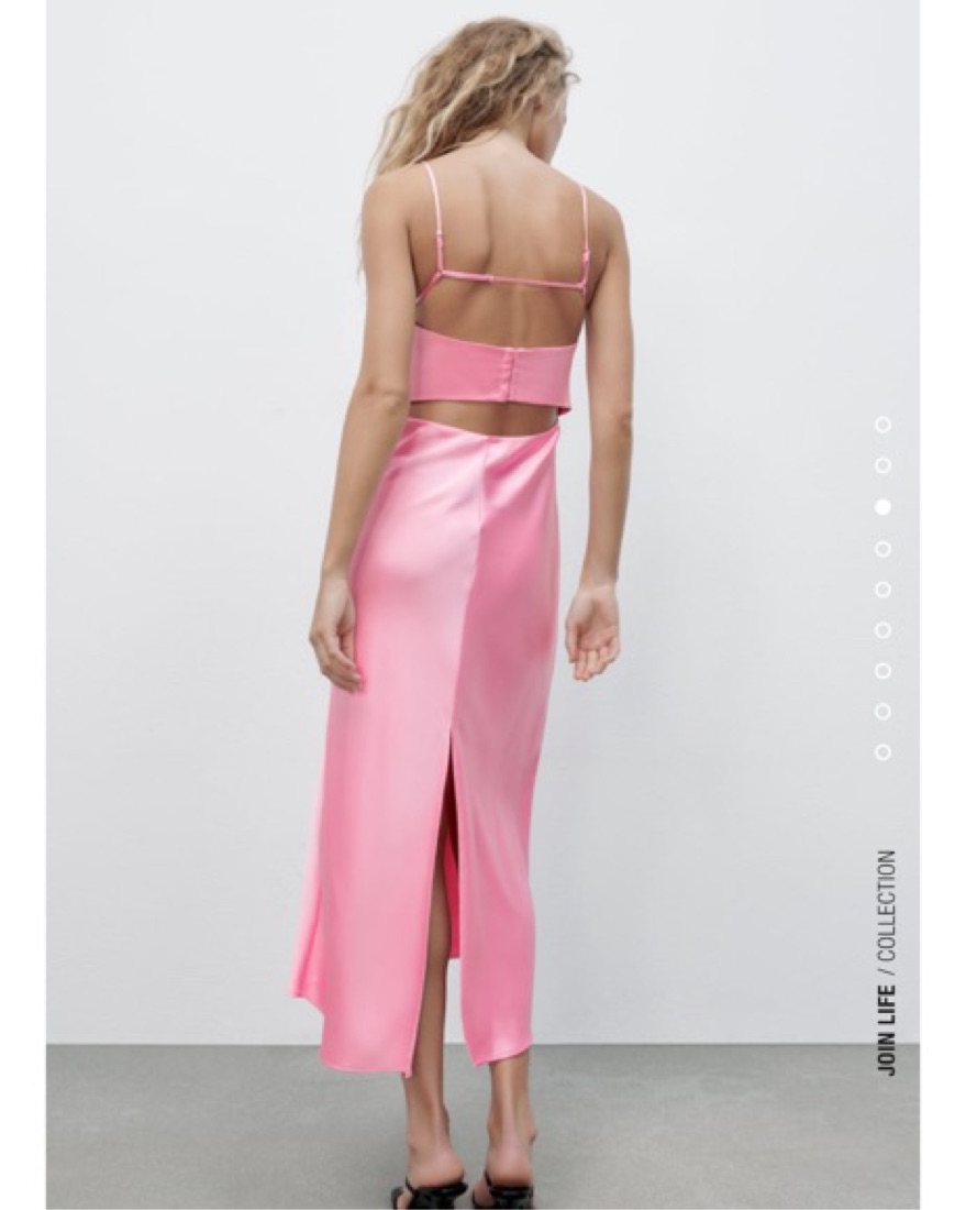 pink zara cut out dress Zara Cut Out Midi Dress