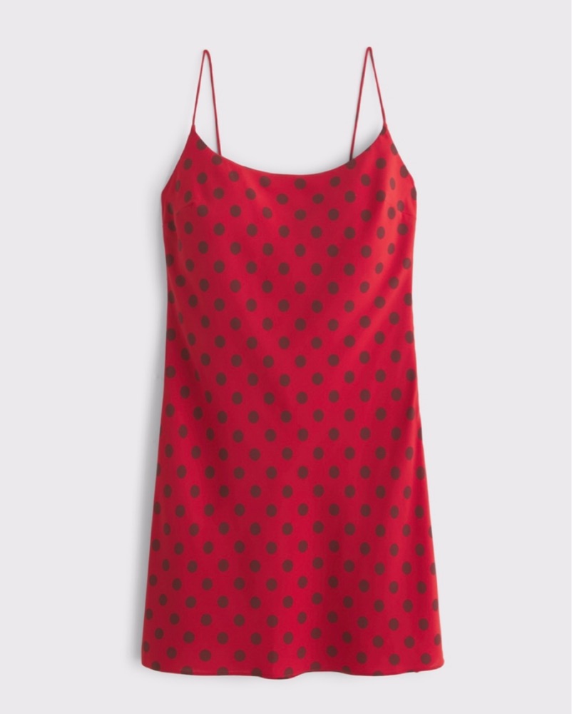 Red Polka Dot Mini Slip Dress by Abercrombie and Fitch - Pickle