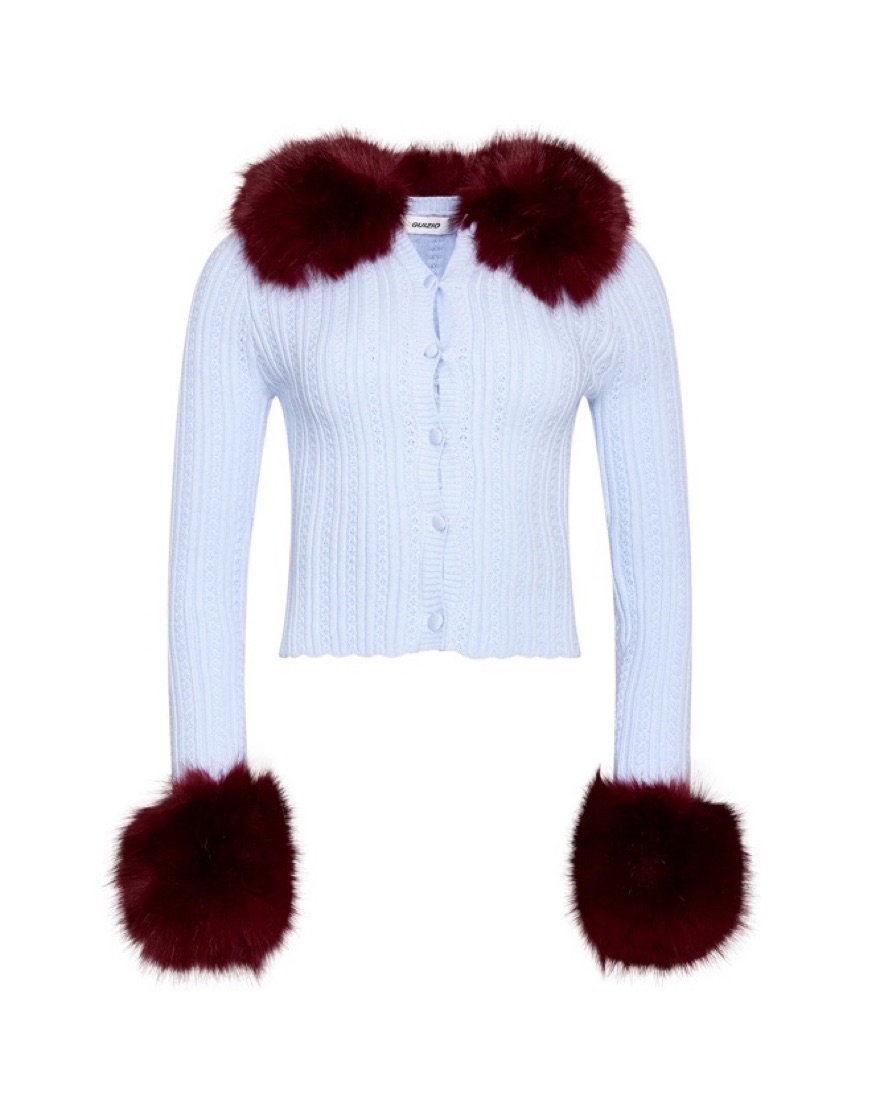 カーディガン Fur switching knit cardigan Danielle Guizio Knit Fur Cardigan | Pickle