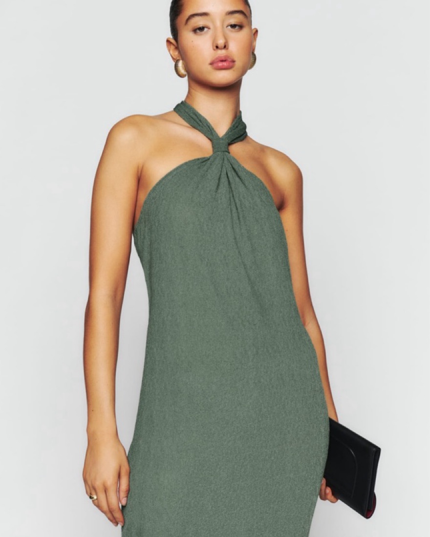 Green Reformation Hamilton Knit Dress by Reformation - Pickle