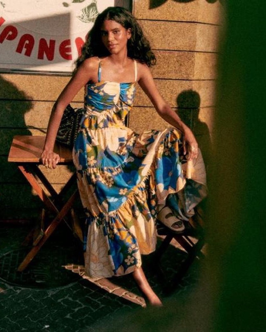 Sezane x Farm Rio Sakura Skirt by Sezane - Pickle