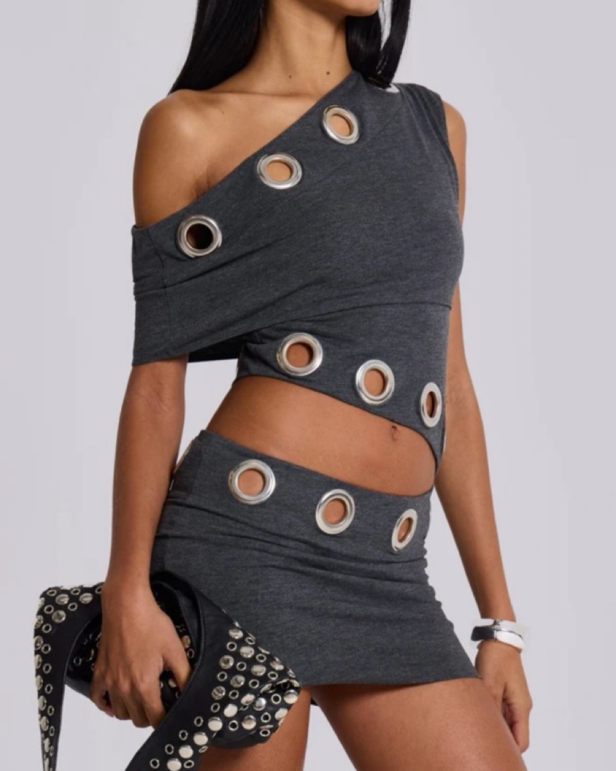 JADED LONDON Zarco Asymmetric ミニ ドレス 送料/関税込 Jaded London Zarco Asymmetric Mini Dress With Eyelets Size