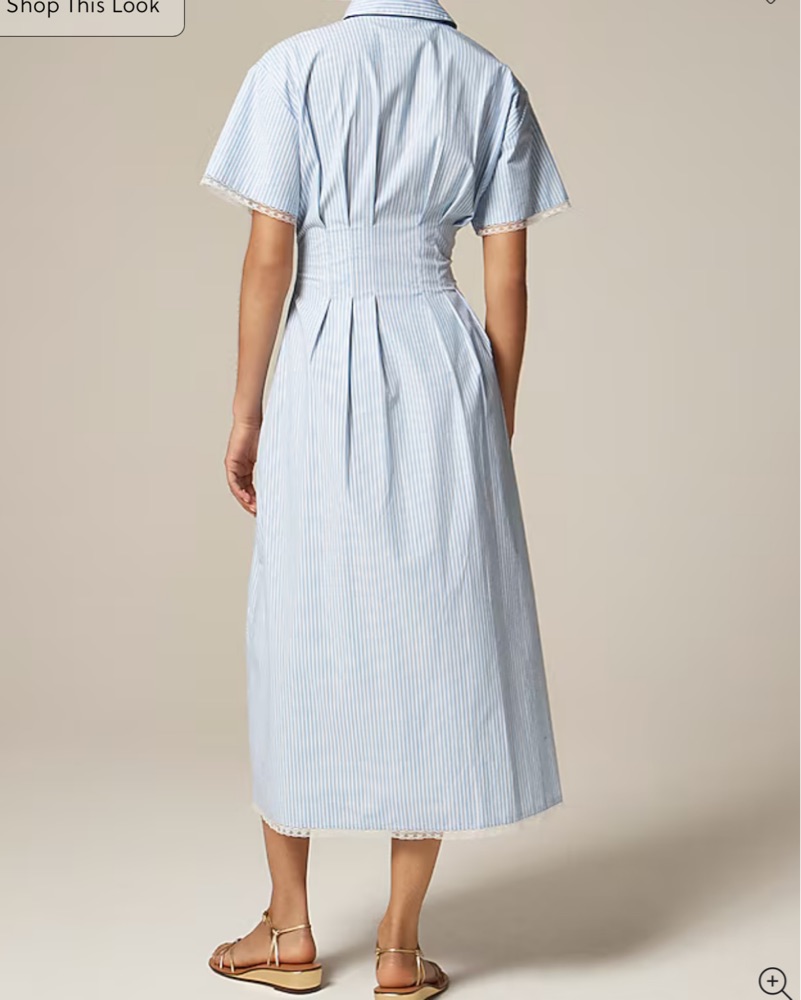 J Crew Wren lace-trim shirtdress midi by J Crew - Pickle