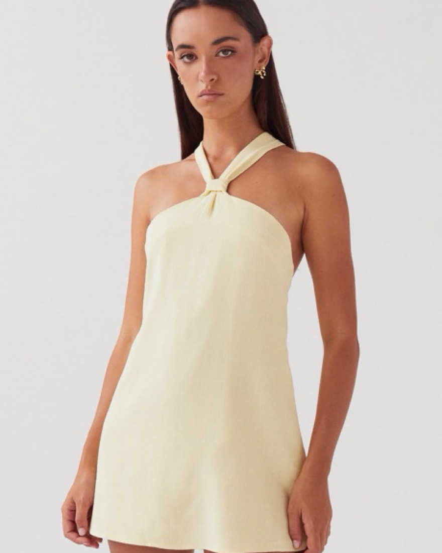 kiera mini dress Rhode Kiera Linen Mini Dress In Blue - 36% Off