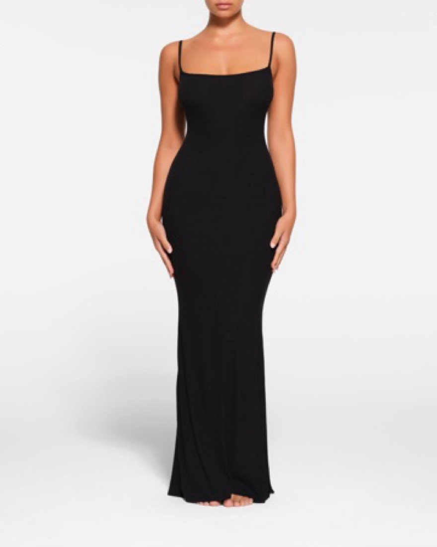 black bodycon dress skims FITS EVERYBODY SLIP DRESS | ONYX