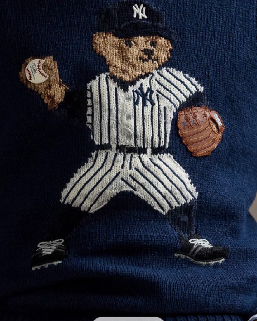 RARE Ralph Lauren Yankees Bear Sweater by Ralph Lauren - Pickle