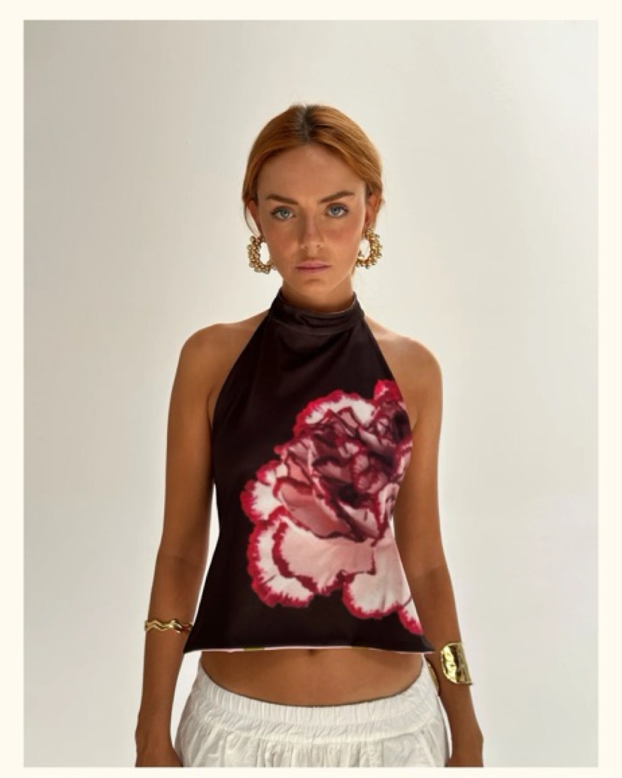 Reversible! Silk halter top by Susmies - Pickle