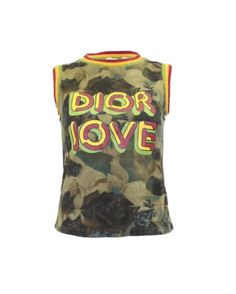 J'Adore Dior John Galliano Tank Top by Christian Dior - Pickle