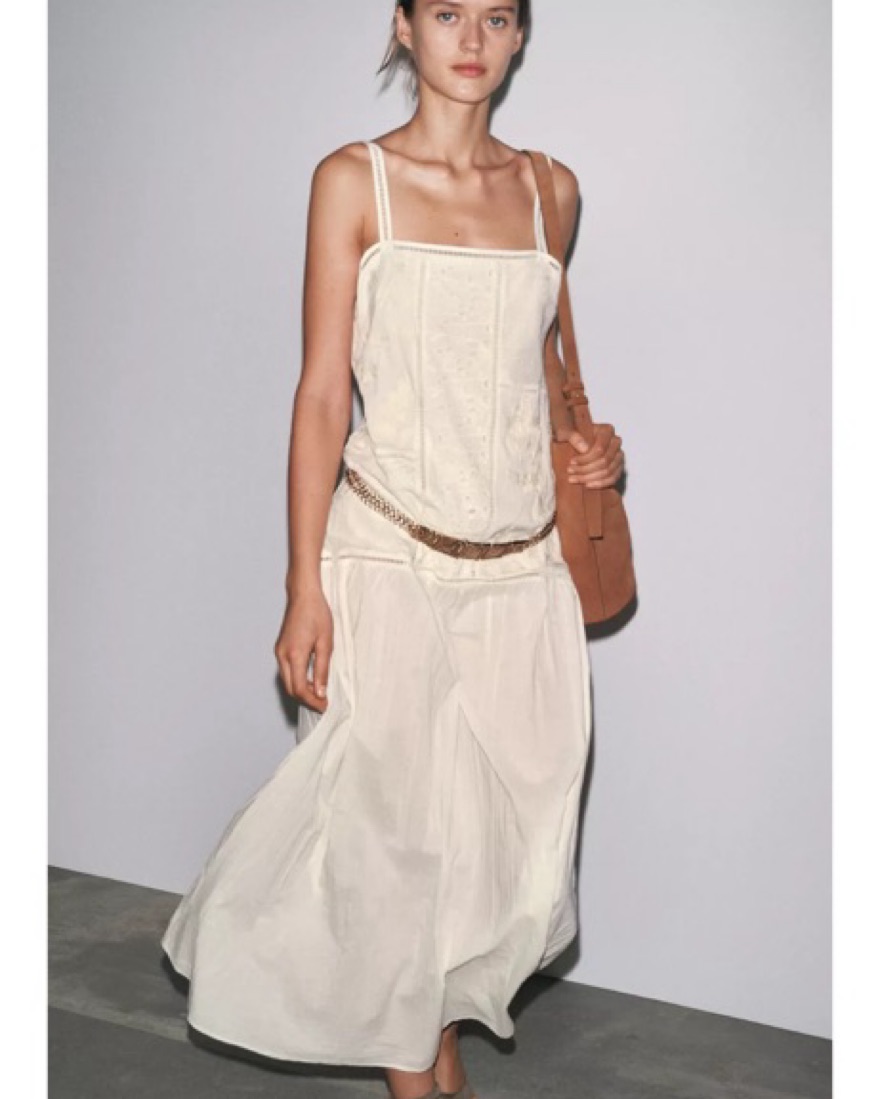 Linen Patchwork Embroidered Dress | Pickle