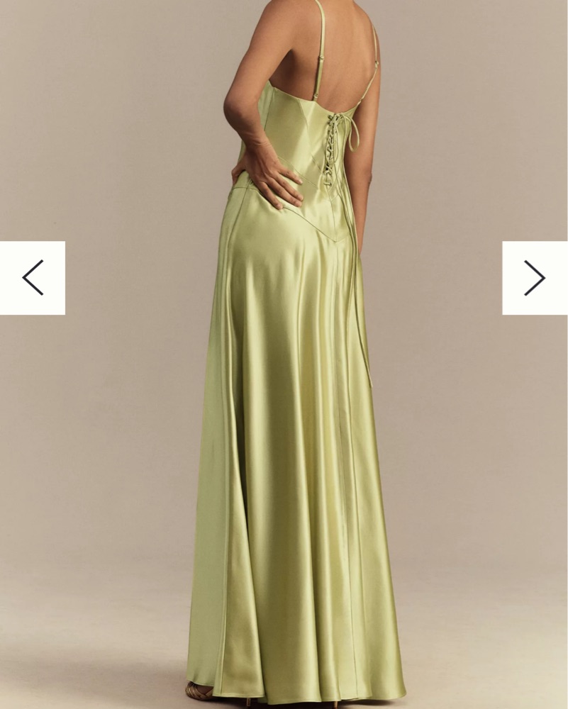 Mare Mare Emmy Satin Corset Maxi Dress by Anthropologie - Pickle