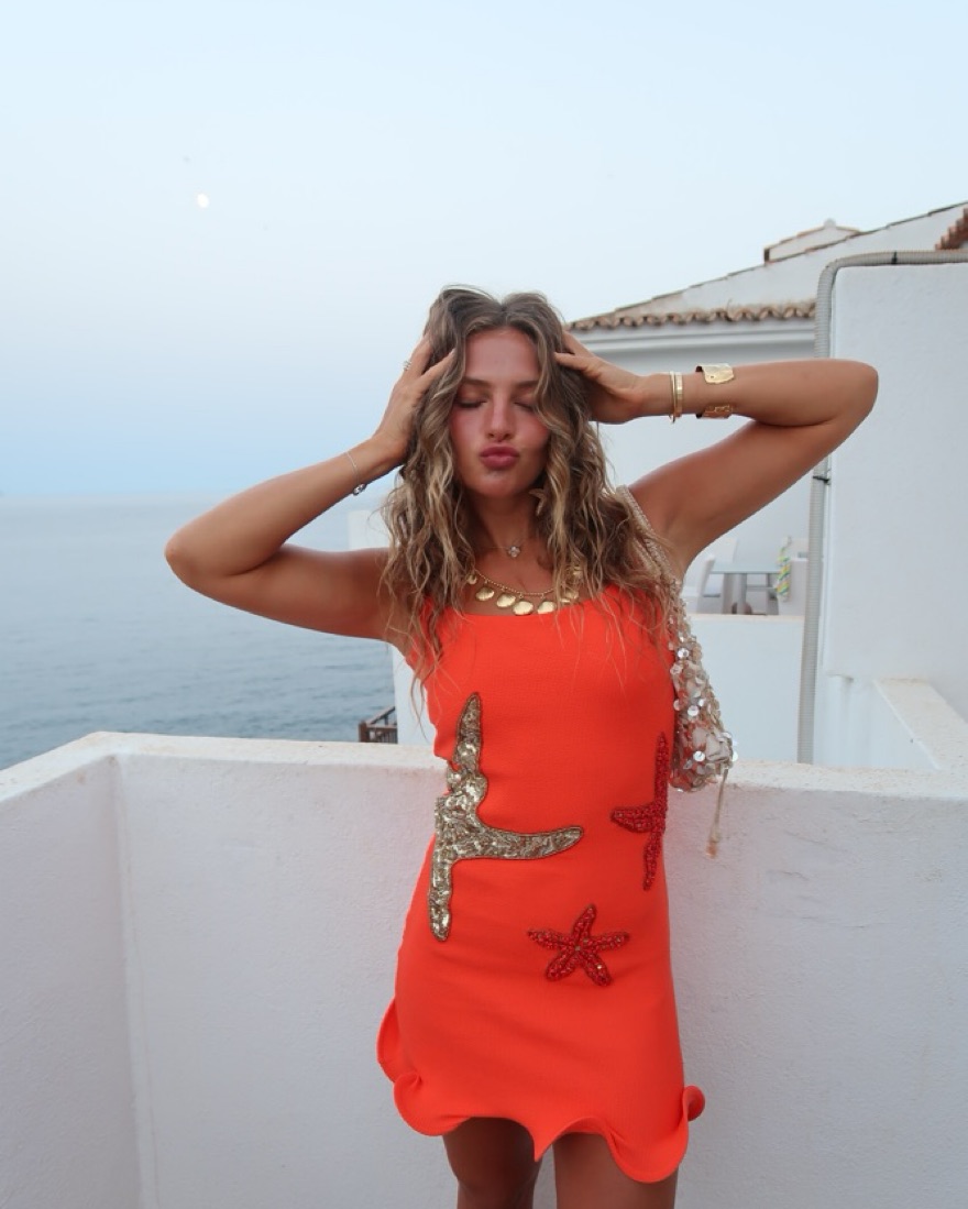 orange dress with starfish Starfish dress