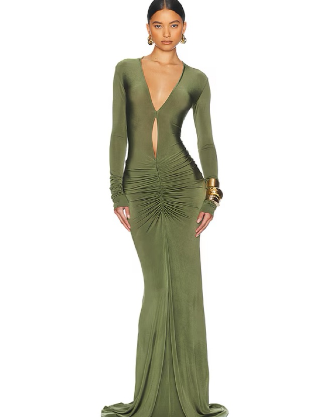 green dos equis dress Sparkly Dark Green Sequin Feather Long Prom Dress main image 0