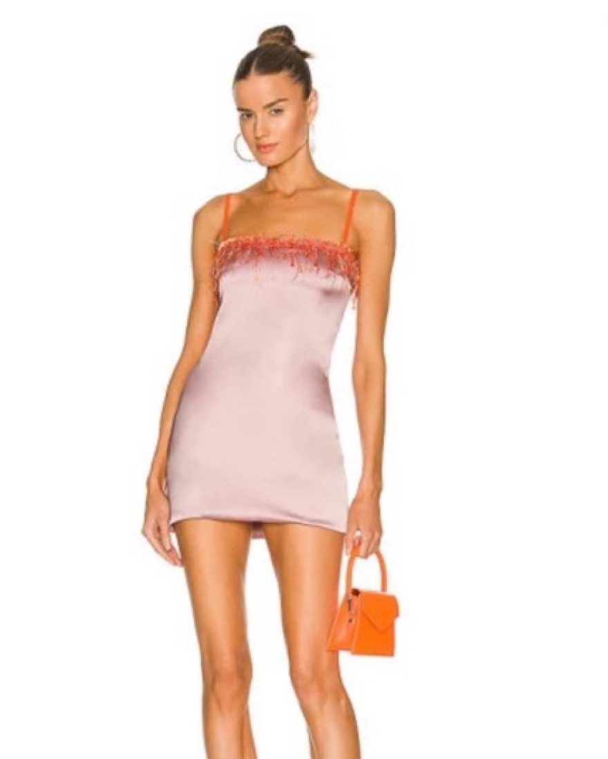 satin beaded mini dress Windsor Kinsley Satin Beaded Mini Dress With Sash