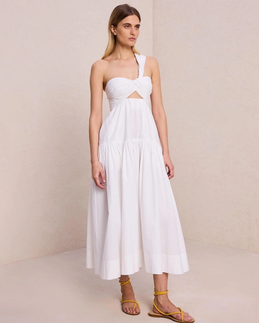 alc white one shoulder dress White ALC One Shoulder Dress by ALC