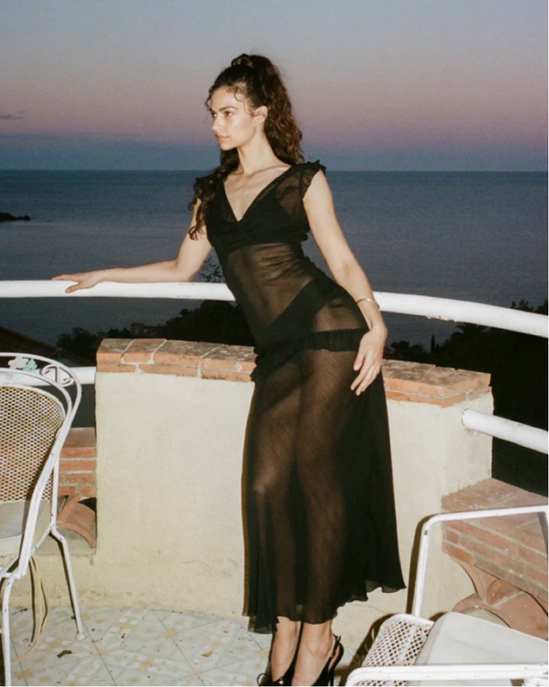 With Jean Black Sheer Midi Dress by With Jean - Pickle