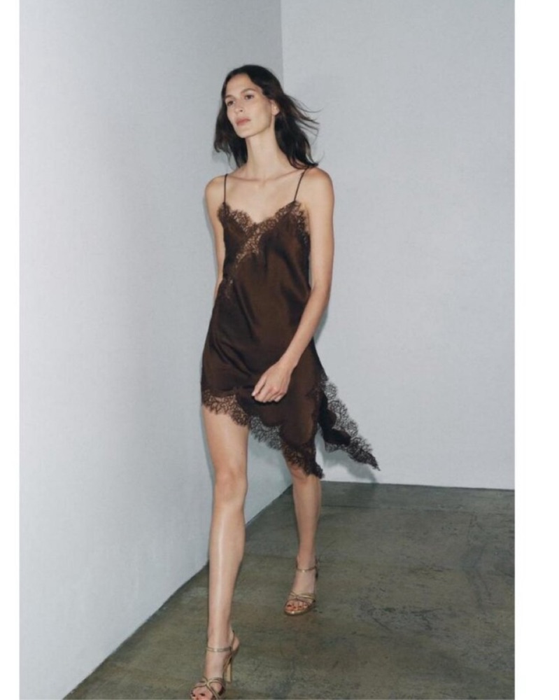 asymmetrical lace dress Ever After Asymmetrical Lace Strapless Maxi Dress Black / M main image 1