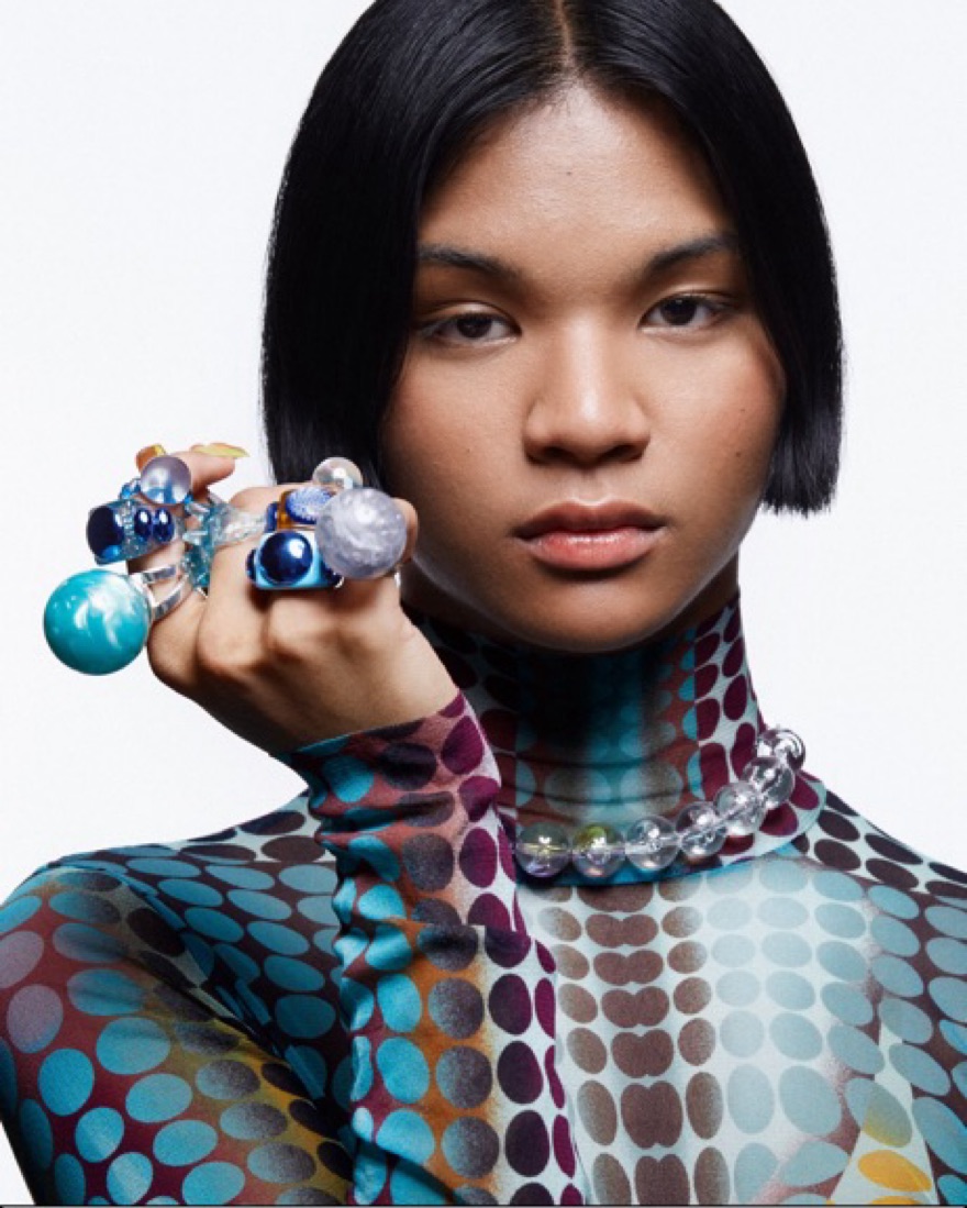 指輪・リング LA MANSO La Manso Woman's Forever Young Blue Plastic Ring La Manso jean paul Gaultier Ring | Pickle