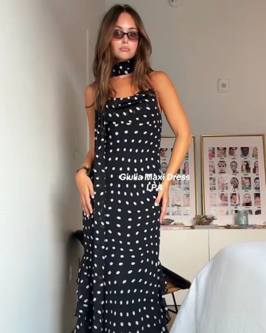 White Polka Dot One Shoulder Pia Maxi Dress
