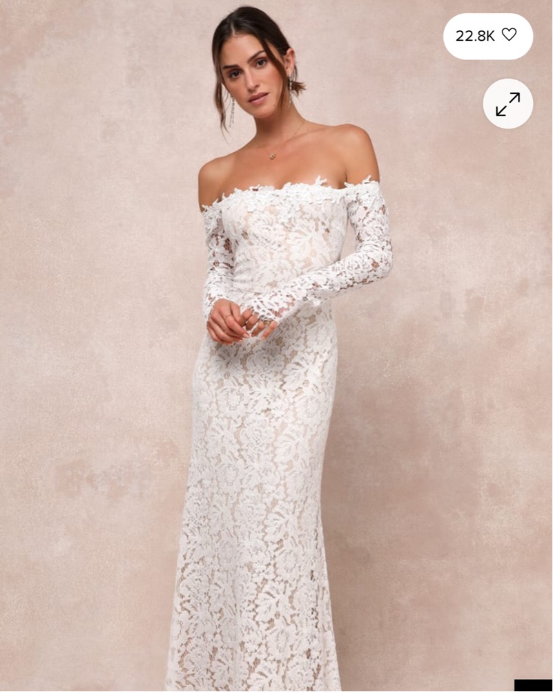 Lulus Long Sleeve Lace Wedding Dress by Lulus - Pickle