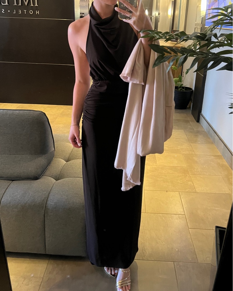 casual long black dress with slit Velvi - Tatum Fitted Maxi - Free Hemmings are available Boutique Wholesale Size:2T-3T Carina Bridesmaid Dress by