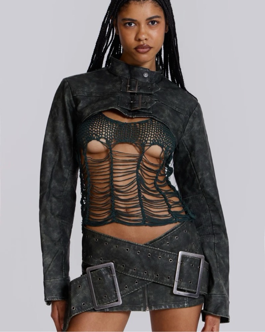 Jaded London Assasin Micro Mini Skirt by Jaded London - Pickle