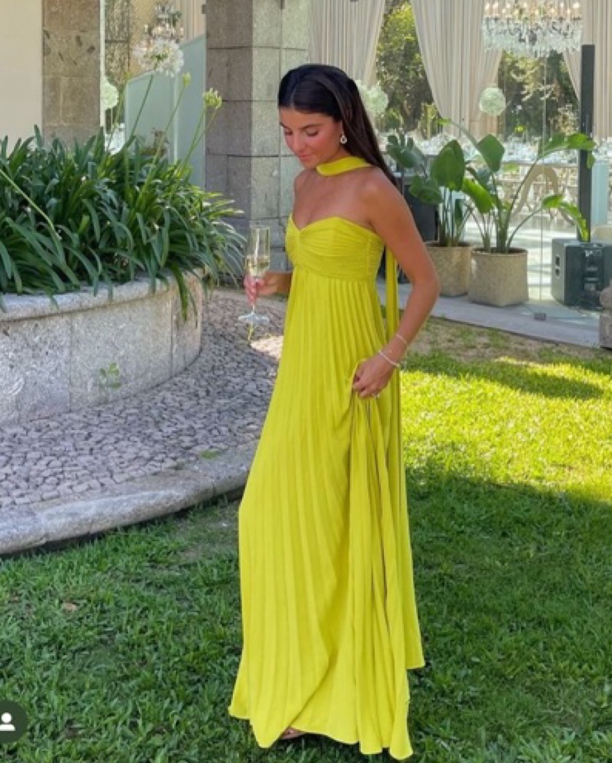 chartreuse green dress Heart Of Glass Satin Maxi Dress