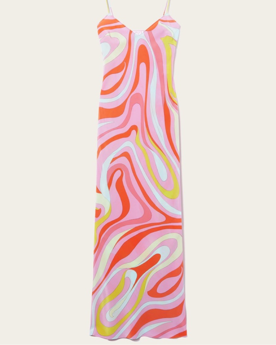 Pucci Marmo-Print Silk Slip Dress by Pucci - Pickle