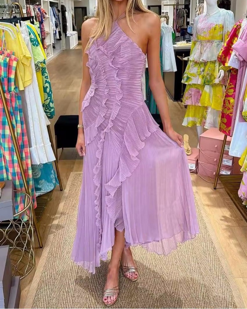 open lace back dress Boho Purple Floral Mini Dress – V‐Neck, Short Sleeve Summer Dress in Purple | Women's Boho Fashion | 3XL main image 1