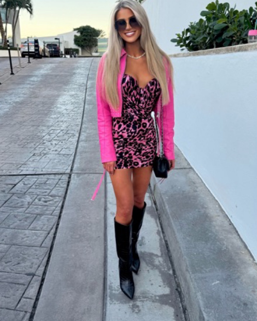 $2000 Alex Perry Pink Leopard Dress by Alex Perry - Pickle