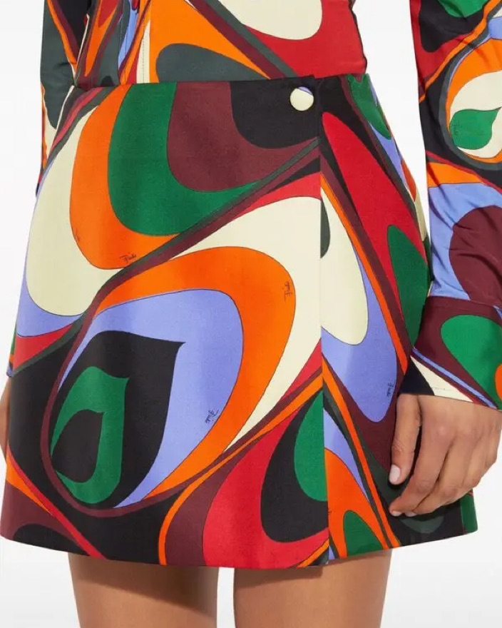 Emilio Pucci Silk Wrap Mini Skirt by Pucci - Pickle