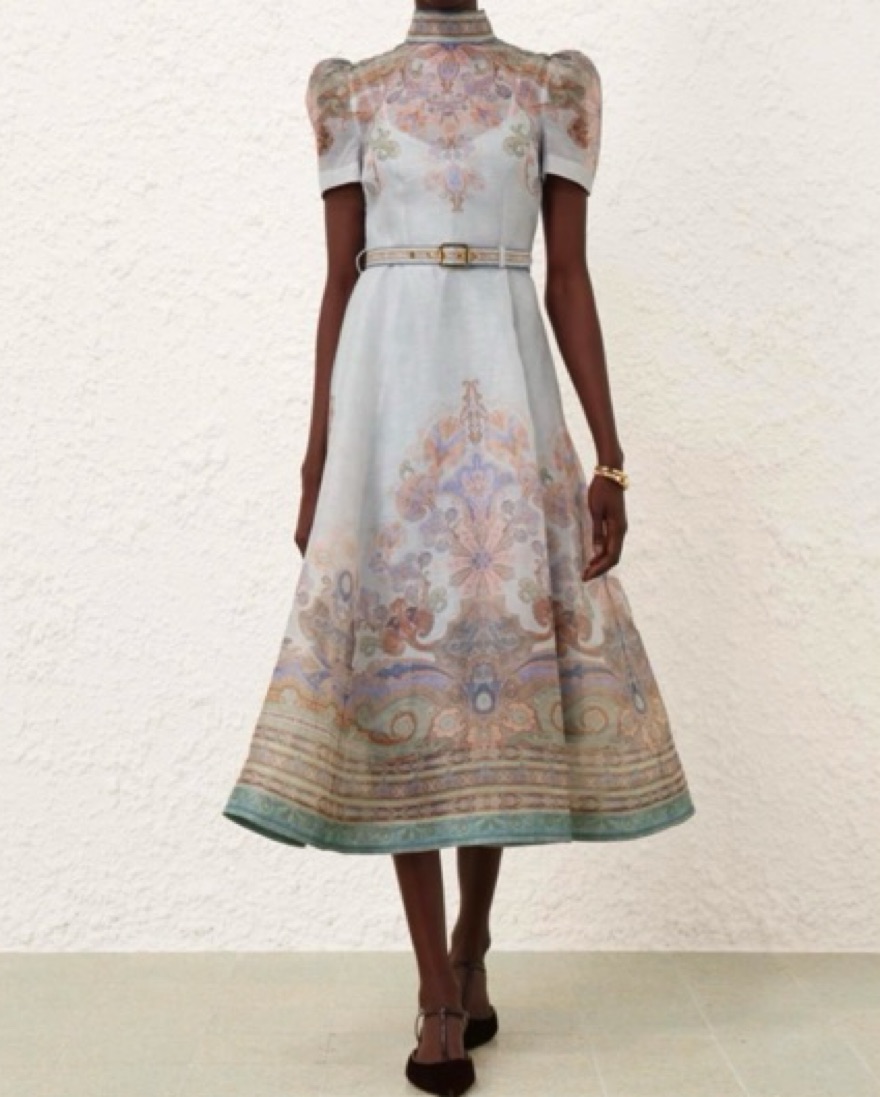 Zimmermann Eden Belted Midi Dress | Pickle