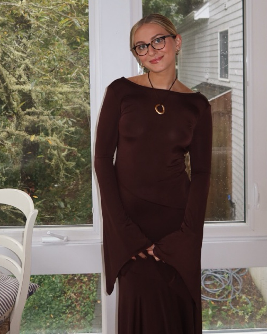 Siedres Alin Long Sleeve Brown Dress by Siedres - Pickle