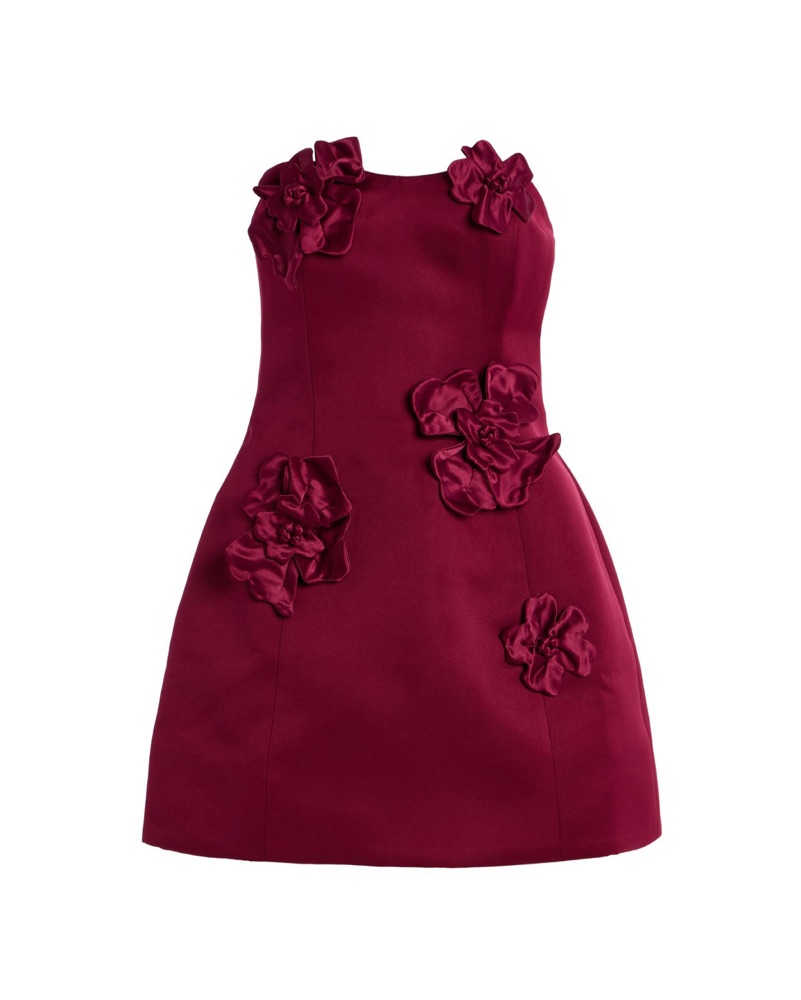 leo lin cherry dress Leo Lin - Rayna Embellished Bustier Maxi Dress, Cherry Beading