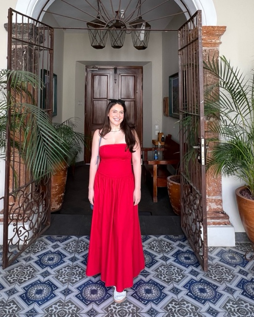 Red Strapless Drop Waist Max Dress by Abercrombie and Fitch - Pickle