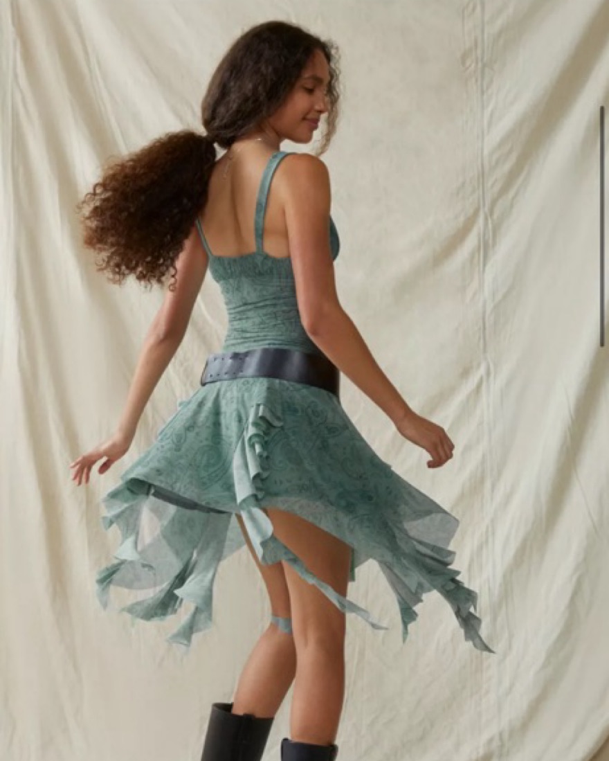 needle & thread mini dress Scallop Sequin Round Neck Micro Mini Dress