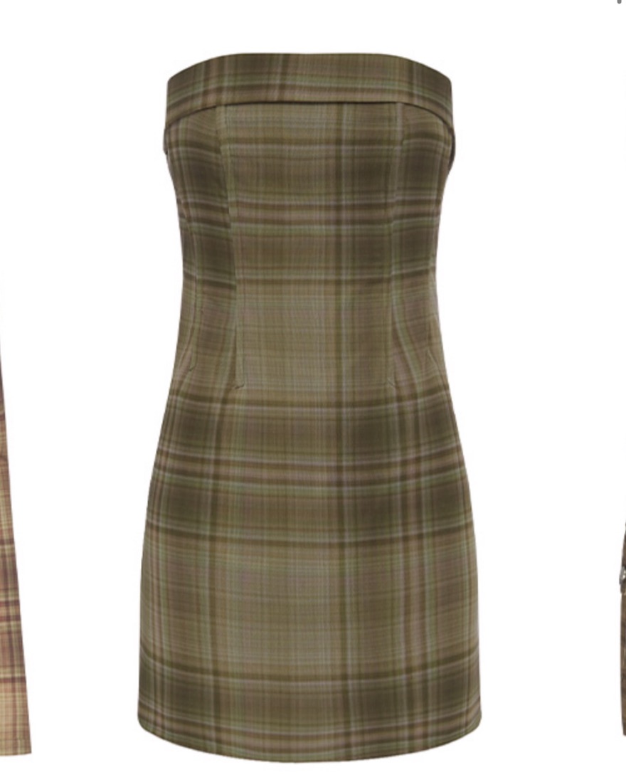 with jean brown corset dress Kesha Dress main image 1