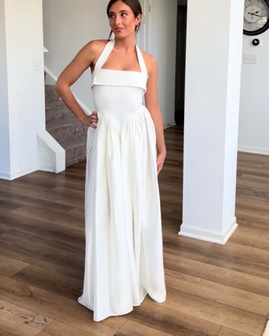 elegant halter dress Kenzie Elegant Halter Ruched Floor Length Long Chiffon Bridesmaid Dresses, Cabernet main image 1