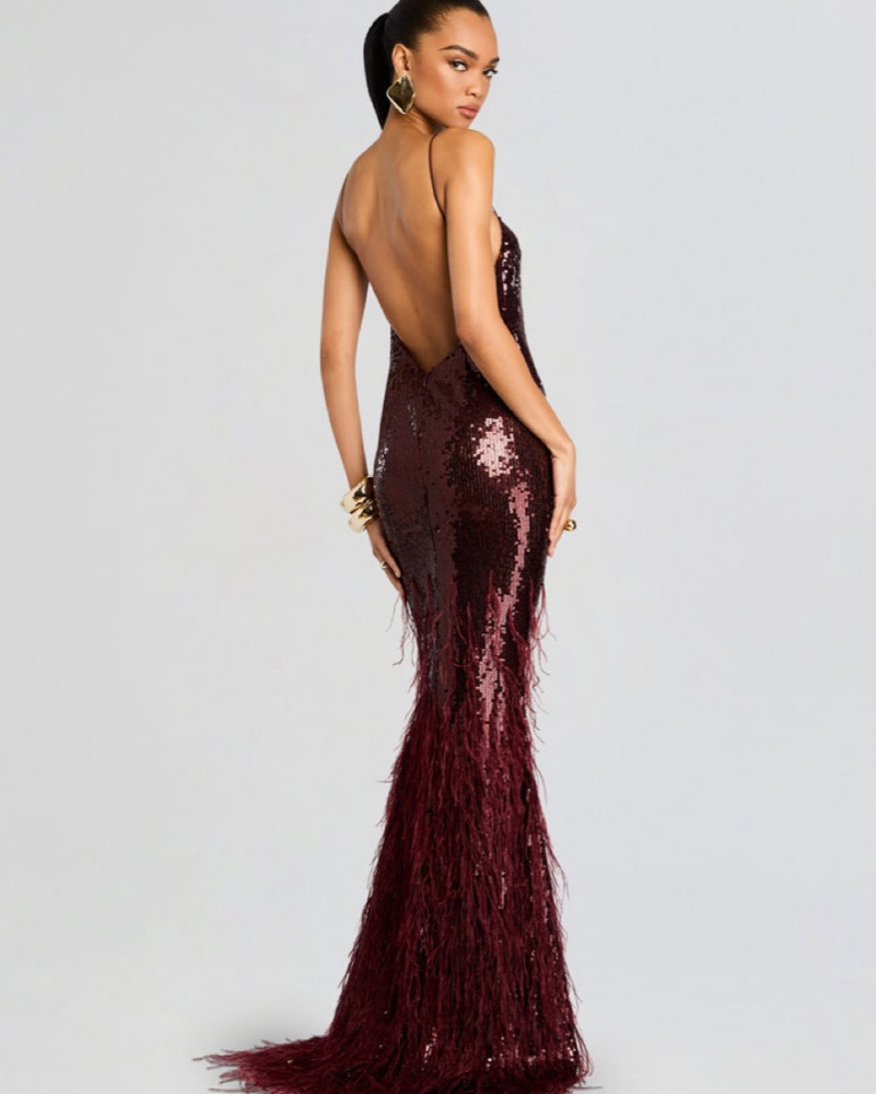 odessa sequin feather dress Retrofete Odessa Sequin Feather Dress XS by Retrofete