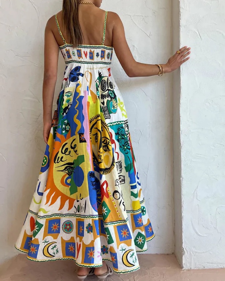 $595 Alemais Soleil Linen Midi Dress | Pickle