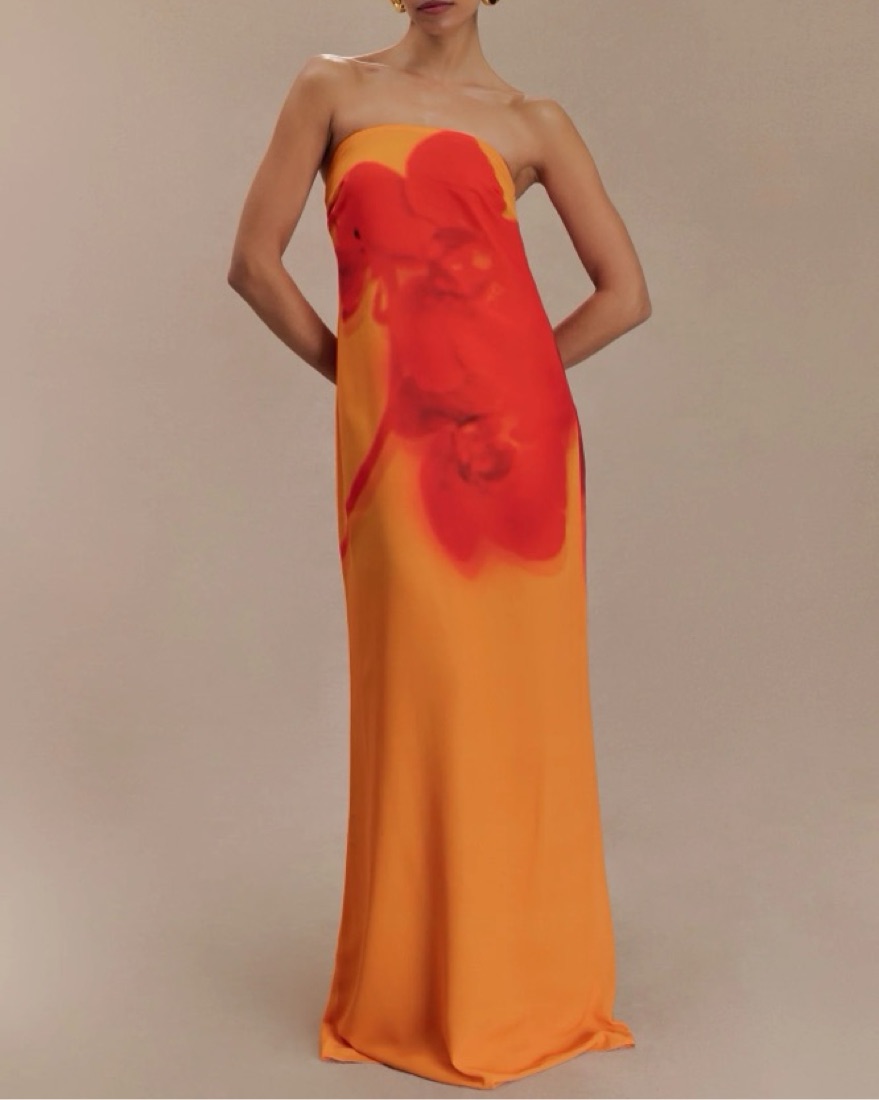 meshki orange dress Rent UK 6 it creates a refined frame through the upper body Meshki Dresses | Meshki Ellie