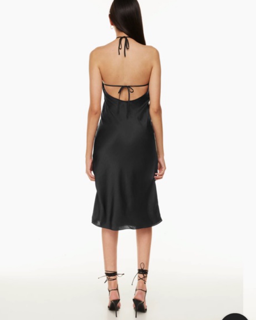 black dress shirt with black vest Candance Halter Pleated Wrap Slim Satin Formal Dress