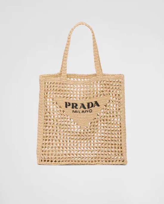 Prada Raffia Tote Bag by Prada - Pickle