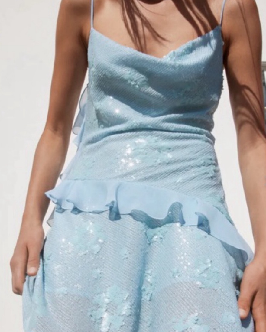 Zara Blue Sequin Mini Dress by Zara - Pickle