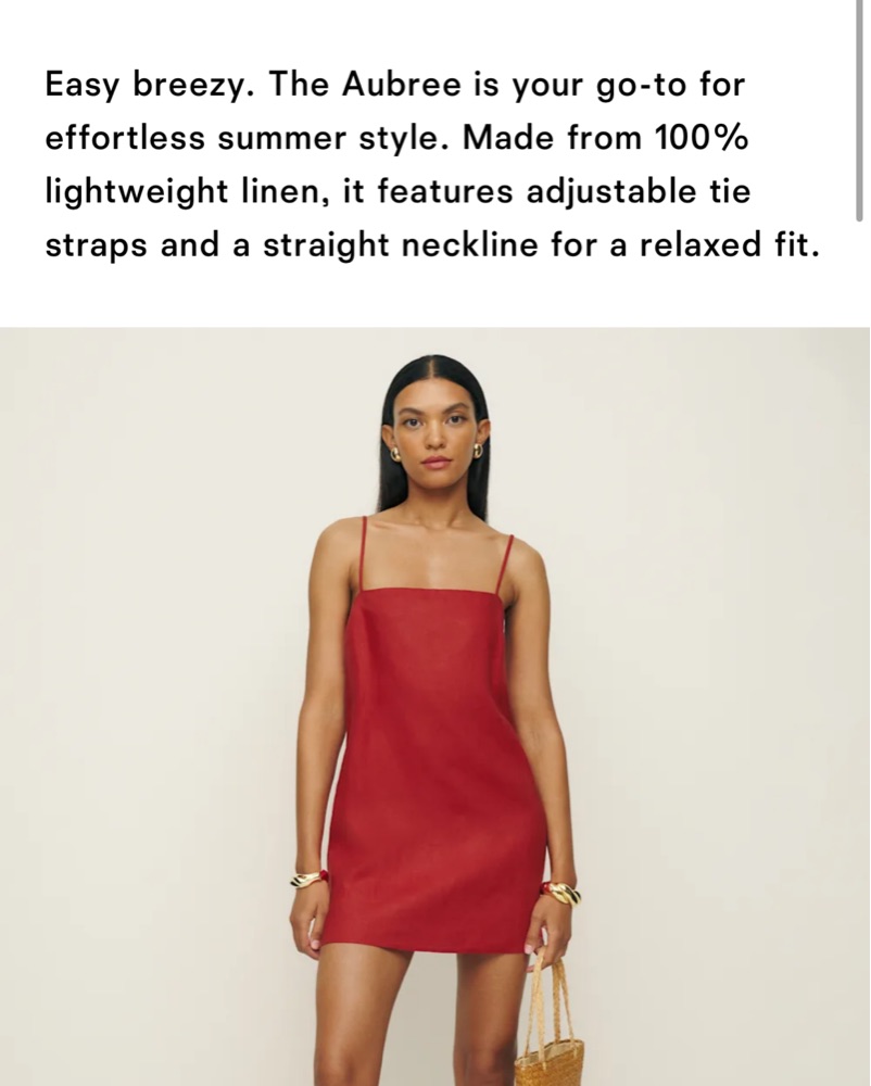 reformation aubree linen dress red Reformation Aubree Linen Dress by Reformation